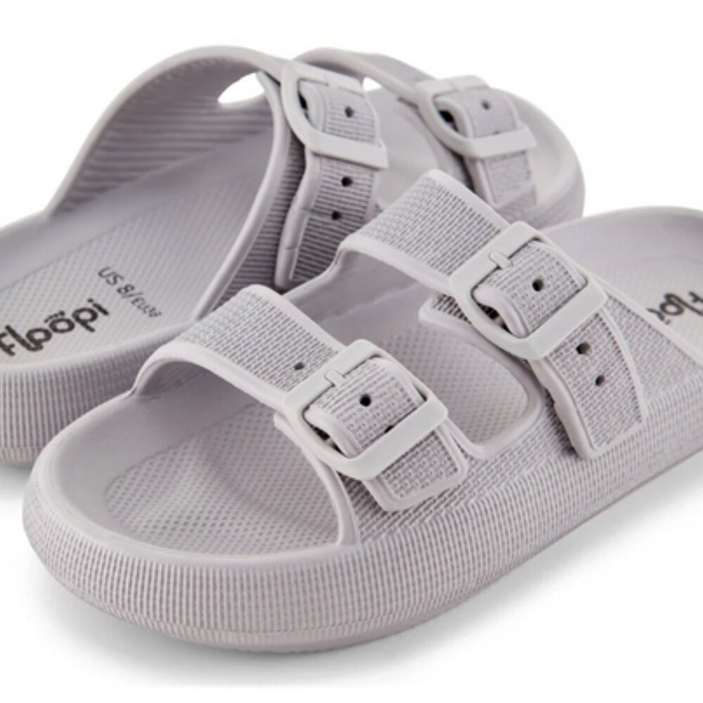 NWT - Floopi Callie Cloud Slides - Grey Size 8